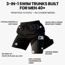 Boxhero 3-in-1 Quick-Dry Swim Trunks with Compression Liner